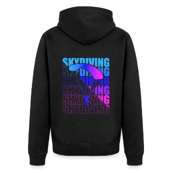 Skydive Freefly Fallschirmspringer Shirt Skydiving - Unisex Premium Bio Zip Hoodie - Schwarz - Hinten - Nico (187cm)