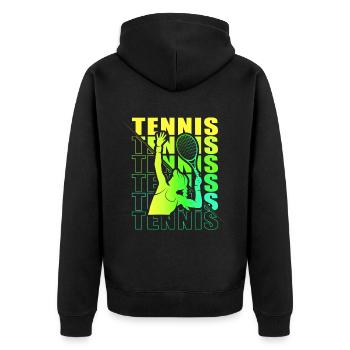 Vêtements de tennis pour joueuses de tennis filles - Veste à capuche bio Premium Unisexe - noir - Dos - Nico (187cm)