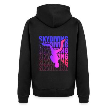 Skydive Freefly Fallschirmspringer Shirt Skydiving - Unisex Premium Bio Zip Hoodie - Schwarz - Hinten - Nico (187cm)