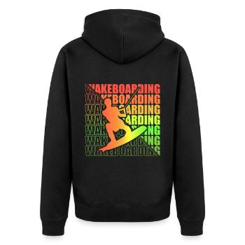 Wakeboard Wakeboarder Wakeboarding Freestyle DNA - Unisex Premium Organic Zip Hoodie - black - Back - Nico (187cm)