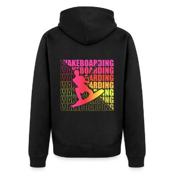 Wakeboard Wakeboarder Wakeboarding Freestyle DNA - Unisex Premium Organic Zip Hoodie - black - Back - Nico (187cm)