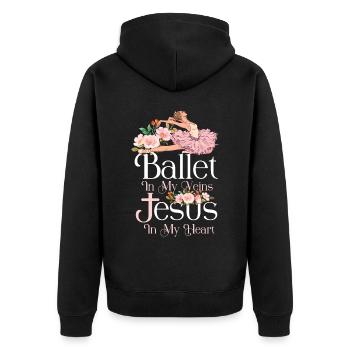 Ballet Dancer Dance Girl Ballerina - Unisex Premium Organic Zip Hoodie - black - Back - Nico (187cm)