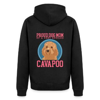 Cavapoo Mom Dogs Cavoodle Dog Owner Gift - Unisex Premium Organic Zip Hoodie - black - Back - Nico (187cm)