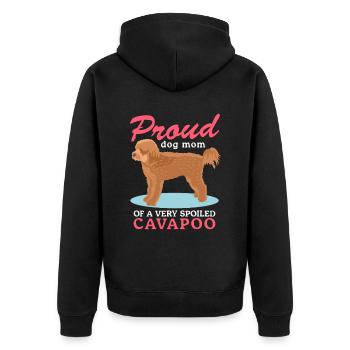 Cavapoo Mom Dogs Dog Owner Cavoodle Gift - Unisex Premium Organic Zip Hoodie - black - Back - Nico (187cm)