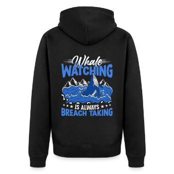 Observation des baleines Observation des baleines Orques Bleu Baleine - Veste à capuche bio Premium Unisexe - noir - Dos - Nico (187cm)