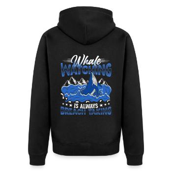 Observation des baleines Observation des baleines Orques Bleu Baleine - Veste à capuche bio Premium Unisexe - noir - Dos - Nico (187cm)