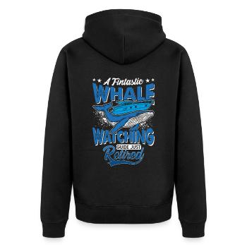 Observation des baleines Observation des baleines Orques Bleu Baleine - Veste à capuche bio Premium Unisexe - noir - Dos - Nico (187cm)