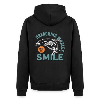 Whale Watching Whale Watching Whales Orca Blue Whale - Unisex Premium Organic Zip Hoodie - black - Back - Nico (187cm)