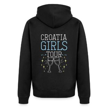 Tournée des filles en Croatie - Veste à capuche bio Premium Unisexe - noir - Dos - Nico (187cm)
