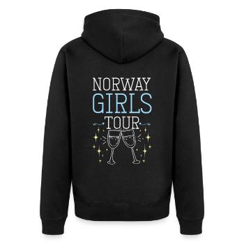 Tournée des filles en Norvège - Veste à capuche bio Premium Unisexe - noir - Dos - Nico (187cm)
