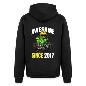 Genial seit 2017 - 6. Dirt Bike Rider Geburtstag - Unisex Premium Bio Zip Hoodie - Schwarz - Hinten - Nico (187cm)
