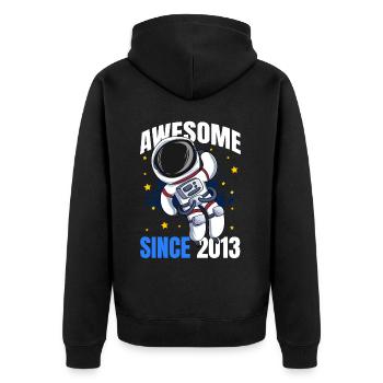 Génial depuis 2013 - 10e anniversaire d’astronaute - Veste à capuche bio Premium Unisexe - noir - Dos - Nico (187cm)