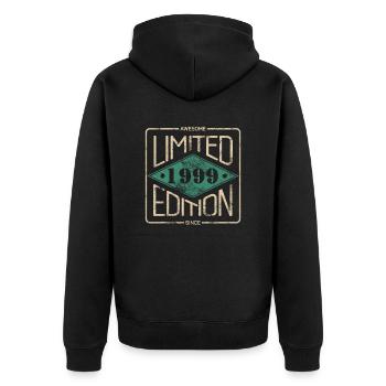 Awesome Since 1999 Retro Vintage Design - Unisex Premium Bio Zip Hoodie - Schwarz - Hinten - Nico (187cm)