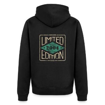 Awesome Since 2004 Retro Vintage Design - Unisex Premium Organic Zip Hoodie - black - Back - Nico (187cm)