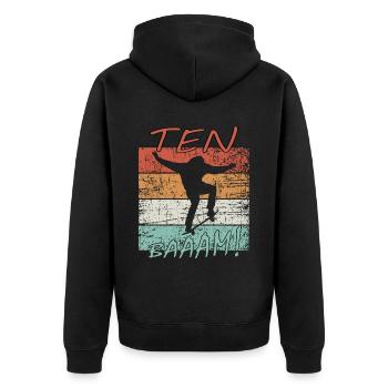 10e anniversaire skateboard 10 ans patineur - Veste à capuche bio Premium Unisexe - noir - Dos - Nico (187cm)