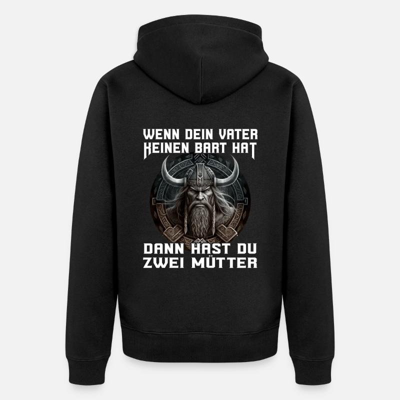 Wikinger Nordmänner Spruch Geschenk - Unisex Premium Bio Zip Hoodie - Schwarz