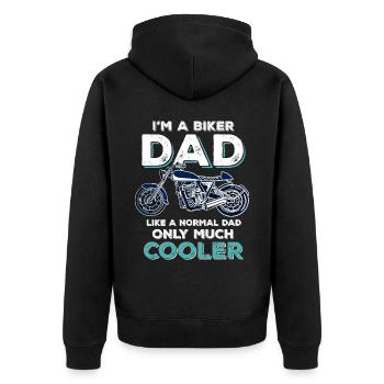 Biker motorcyclist motorcyclist COOL - Unisex Premium Organic Zip Hoodie - black - Back - Nico (187cm)