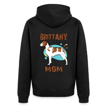 Brittany Mom - Unisex Premium Organic Zip Hoodie - black - Back - Nico (187cm)