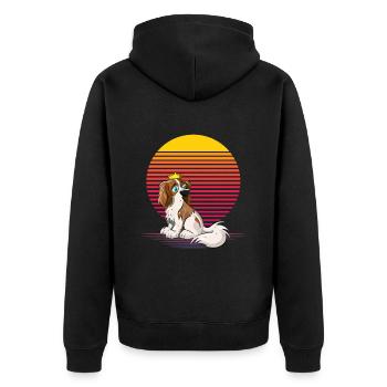 Cavalier Vapor - Unisex Premium Organic Zip Hoodie - black - Back - Nico (187cm)