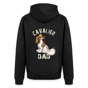 Cavalier Dad - Unisex Premium Organic Zip Hoodie - black - Back - Nico (187cm)