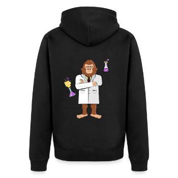 Bigfoot Scientist - Unisex Premium Organic Zip Hoodie - black - Back - Nico (187cm)