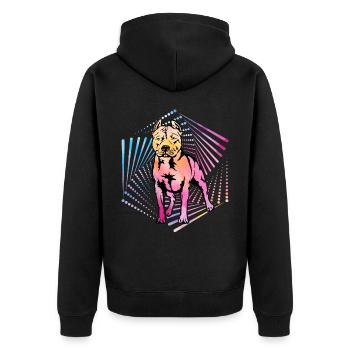 Pitbull Rétro - Veste à capuche bio Premium Unisexe - noir - Dos - Nico (187cm)
