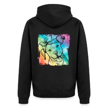 Pitbull Rétro - Veste à capuche bio Premium Unisexe - noir - Dos - Nico (187cm)