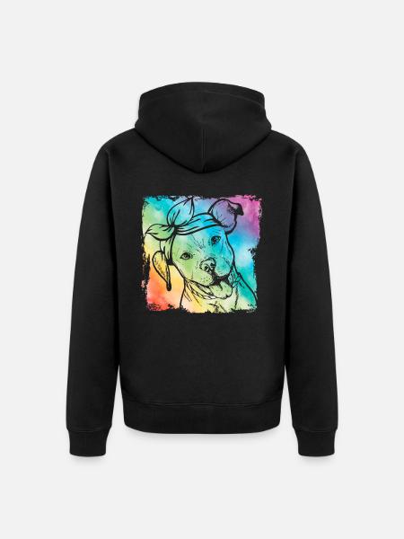Pitbull Retro - Unisex Premium Organic Zip Hoodie - black