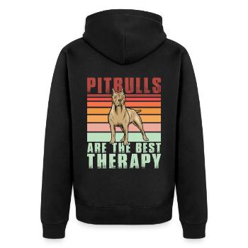 Les pitbulls sont la meilleure thérapie - Veste à capuche bio Premium Unisexe - noir - Dos - Nico (187cm)
