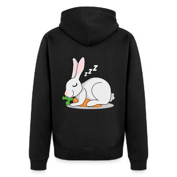 Rabbit with carrot sleeps rabbit rabbit - Unisex Premium Organic Zip Hoodie - black - Back - Nico (187cm)