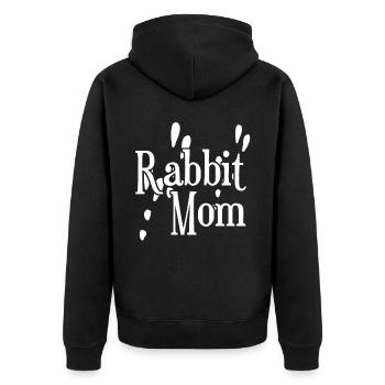 Rabbit Mama Rabbit Rabbit Paw Rabbit - Unisex Premium Organic Zip Hoodie - black - Back - Nico (187cm)