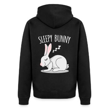 Rabbit Rabbit sleeping rabbit - Unisex Premium Organic Zip Hoodie - black - Back - Nico (187cm)