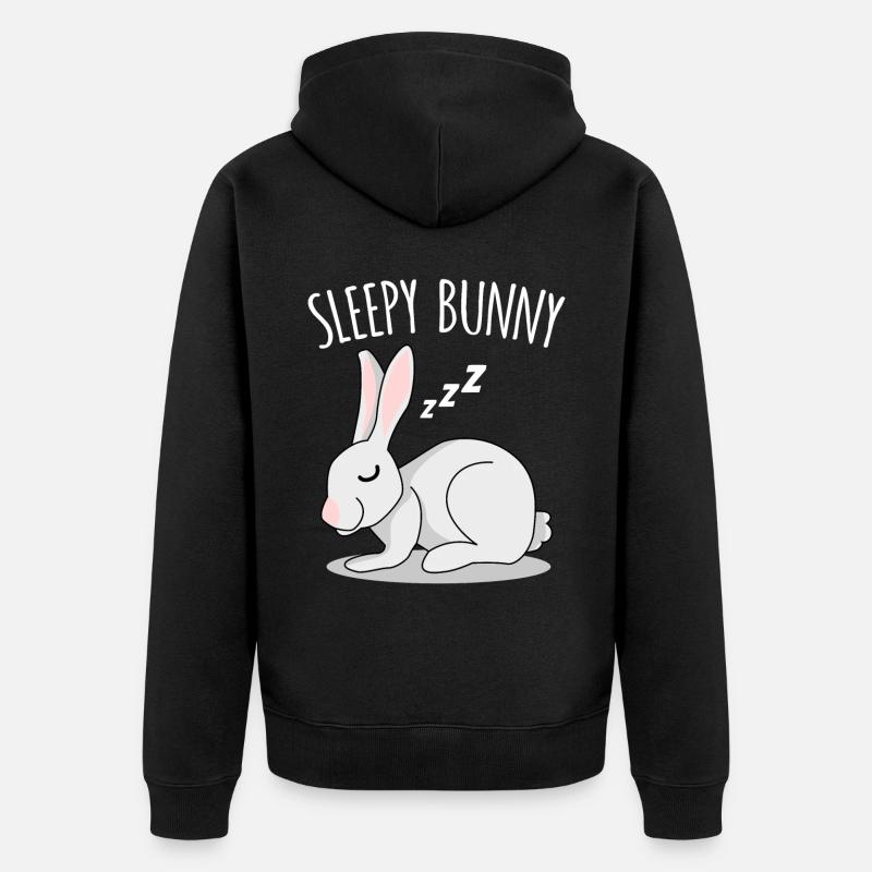 Lapin Lapin endormi - Veste à capuche bio Premium Unisexe - noir