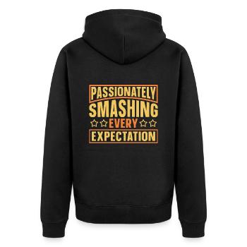 Musical Theatre Passionately Smashing Broadway - Unisex Premium Bio Zip Hoodie - Schwarz - Hinten - Nico (187cm)