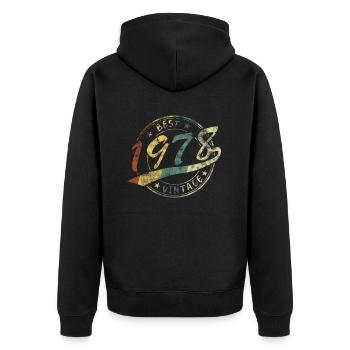 Meilleur Vintage Jahrgang 1978 Retro Design - Veste à capuche bio Premium Unisexe - noir - Dos - Nico (187cm)