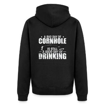 Bad Day of Cornhole est toujours un bon jour de boisson - Veste à capuche bio Premium Unisexe - noir - Dos - Nico (187cm)