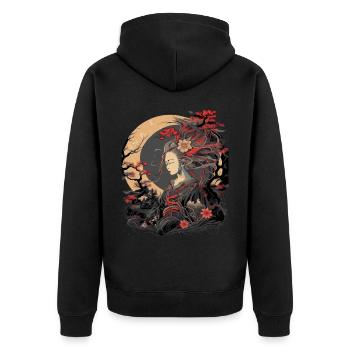 Ancienne divinité japonaise Amaterasu Shinto Sun Goddes - Veste à capuche bio Premium Unisexe - noir - Dos - Nico (187cm)