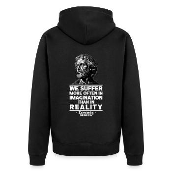 Motivationnel Sénèque Stoïcisme Réalité Citation Philoso - Veste à capuche bio Premium Unisexe - noir - Dos - Nico (187cm)