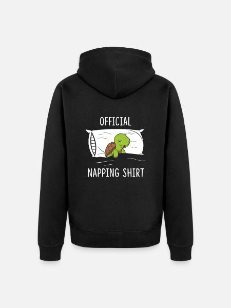 Official Napping Shirt Turtle Pajama - Unisex Premium Bio Zip Hoodie - Schwarz