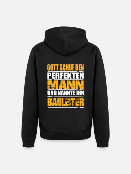 Bauleiter - Unisex Premium Bio Zip Hoodie - Schwarz