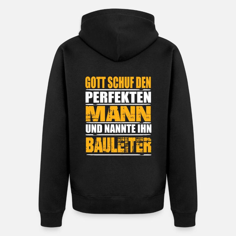 Bauleiter - Unisex Premium Bio Zip Hoodie - Schwarz