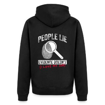 Forensisches Kriminologie-design Für Forensische - Unisex Premium Bio Zip Hoodie - Schwarz - Hinten - Nico (187cm)
