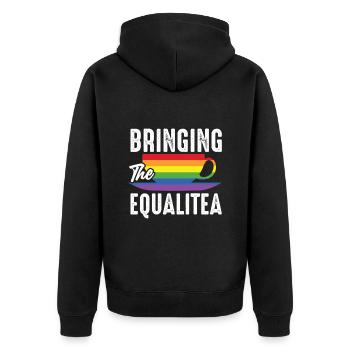 Equalitea Chai Buveurs de thé Amateurs de thé Chai Thé - Veste à capuche bio Premium Unisexe - noir - Dos - Nico (187cm)