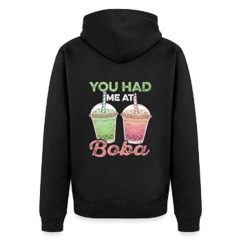 Ils m’ont fait boire au buveur de thé chai Boba - Veste à capuche bio Premium Unisexe - noir - Dos - Nico (187cm)