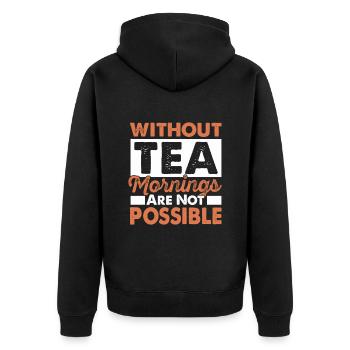 Tea Mornings Chai Buveurs Tea Lovers Chai Tea - Veste à capuche bio Premium Unisexe - noir - Dos - Nico (187cm)