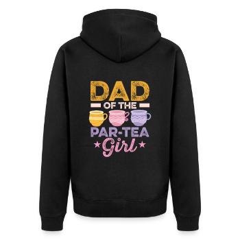 Vater Von Par-tee Mädchen Chai Trinker Tee - Unisex Premium Bio Zip Hoodie - Schwarz - Hinten - Nico (187cm)