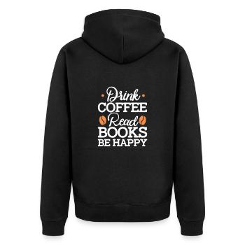 Café Livres de lecture Caféine Espresso Cadeau - Veste à capuche bio Premium Unisexe - noir - Dos - Nico (187cm)