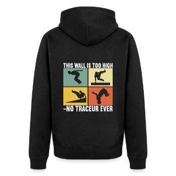 Parkour Freerunning - Veste à capuche bio Premium Unisexe - noir - Dos - Nico (187cm)