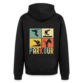 Parkour Freerunning - Veste à capuche bio Premium Unisexe - noir - Dos - Nico (187cm)