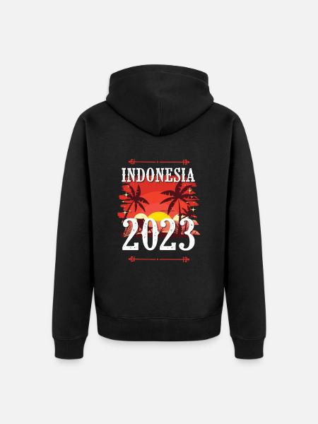Indonesia 2023 - Unisex Premium Organic Zip Hoodie - black